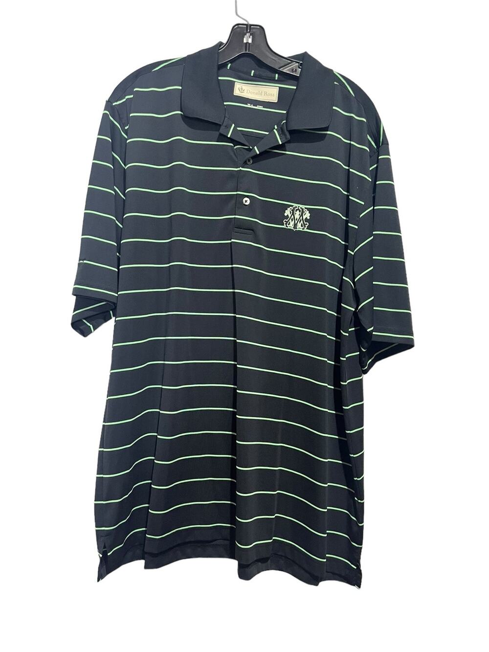 Donald Ross Mens XL Polo Golf Shirt Mt Washington Resort NH Blue Striped  Sporty